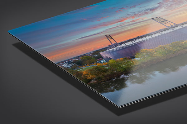Acrylic Glass | Weserstadion at sunrise in Bremen