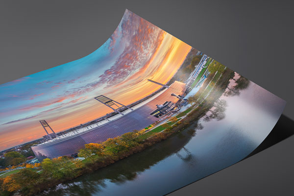 Fine Art Print | Weserstadion at sunrise in Bremen