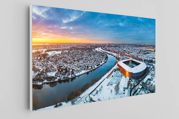 Leinwand | Weserstadion in Bremen bei einem Wintersonnenuntergang