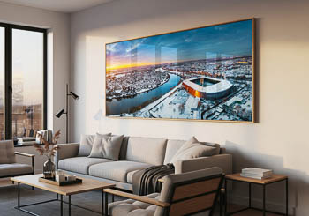 Wall Art | Weserstadion in Bremen during a winter sunset