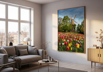 Wall Art | Tulips at the windmill in Bremen
