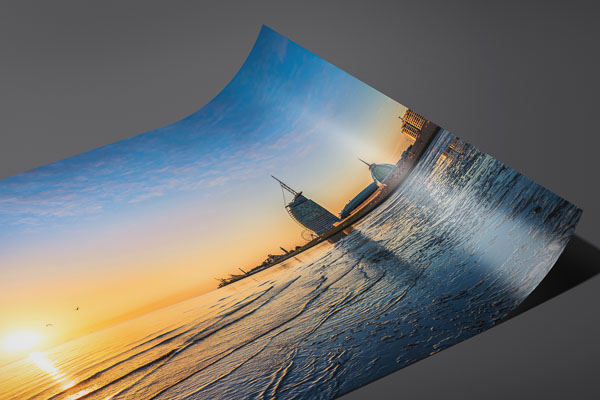 Kunstdruck / Poster | Sonnenuntergang an der Küste in Bremerhaven