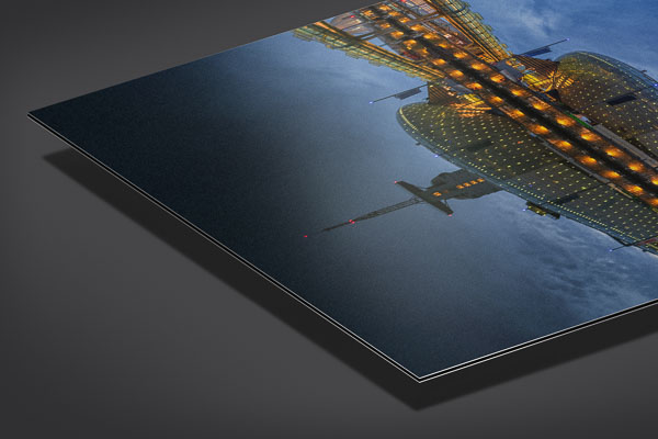Metal Print - Klimahaus in Bremerhaven at night