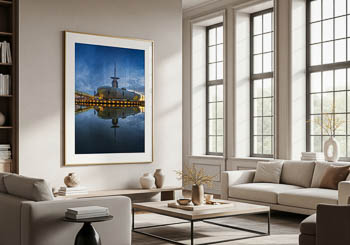 Wandbild | Klimahaus in Bremerhaven bei Nacht