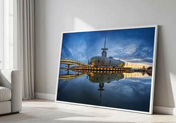 Wandbild | Klimahaus in Bremerhaven bei Nacht