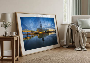 Wandbild | Klimahaus in Bremerhaven bei Nacht