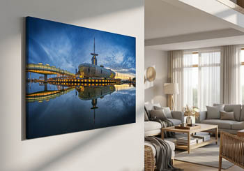 Wandbild | Klimahaus in Bremerhaven bei Nacht