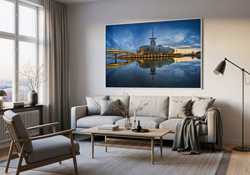 Wandbild | Klimahaus in Bremerhaven bei Nacht