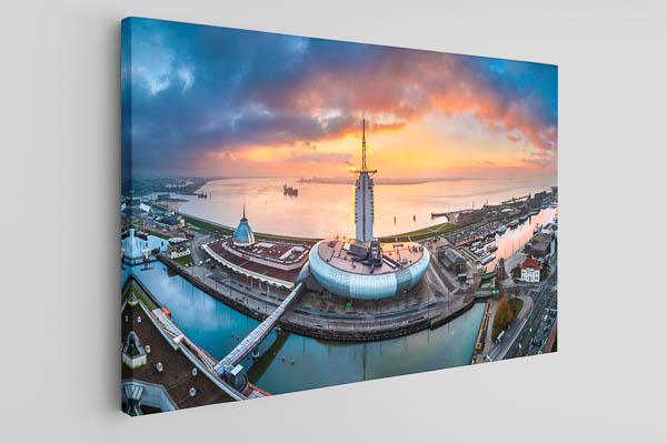 Canvas | Panoramic view of the New Harbour in Bremerhaven