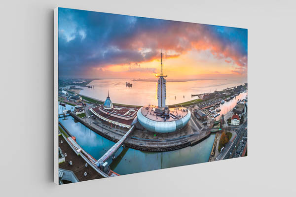Canvas | Panoramic view of the New Harbour in Bremerhaven