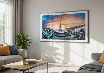 Wall Art | Panoramic view of the New Harbour in Bremerhaven