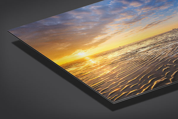 Metal Print | Sunset at the Weser in Bremerhaven