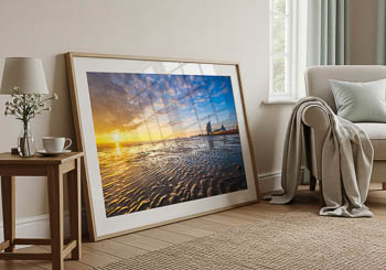 Wall Art | Sunset at the Weser in Bremerhaven