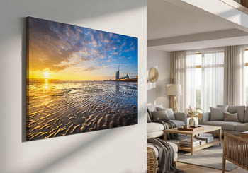 Wall Art | Sunset at the Weser in Bremerhaven