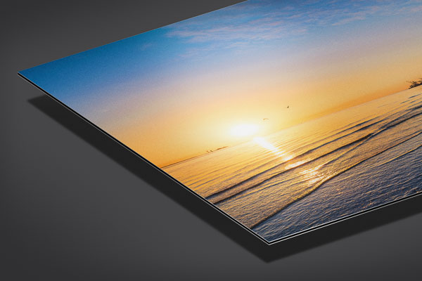 Metal Print | Sunset at the Weser in Bremerhaven