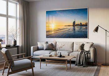 Wall Art | Sunset at the Weser in Bremerhaven