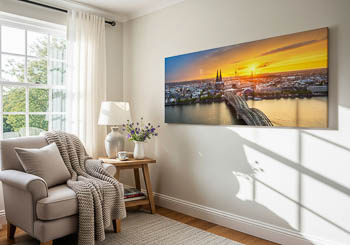 Wandbild | Panorama von Köln bei Sonnenuntergang