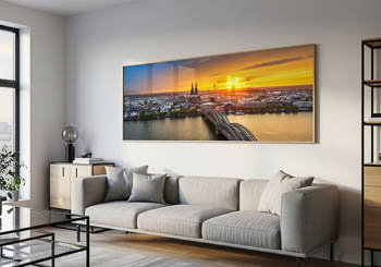Wandbild | Panorama von Köln bei Sonnenuntergang