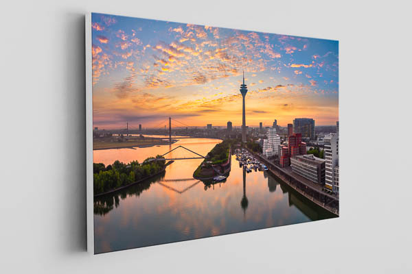 Leinwand | Medienhafen in Düsseldorf bei Sonnenaufgang