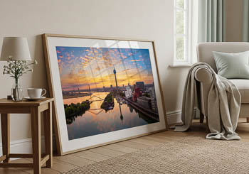 Wandbild | Medienhafen in Düsseldorf bei Sonnenaufgang