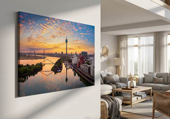 Wandbild | Medienhafen in Düsseldorf bei Sonnenaufgang
