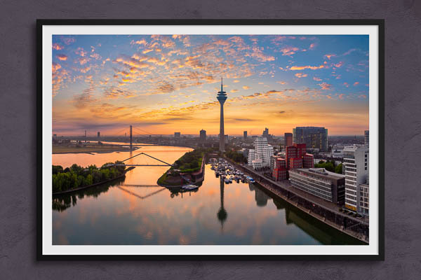 Poster / Kunstdruck | Medienhafen in Düsseldorf bei Sonnenaufgang