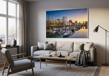 Wall Art | Medienhafen in Dusseldorf at sunset