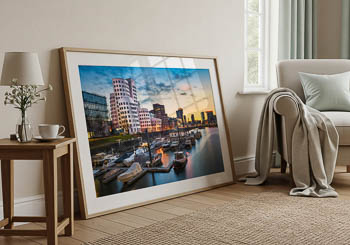 Wall Art | Medienhafen in Dusseldorf at sunset