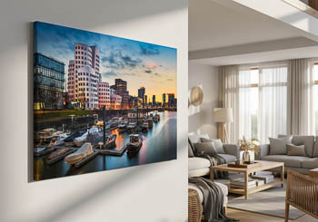 Wall Art | Medienhafen in Dusseldorf at sunset