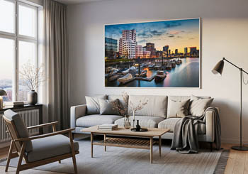 Wall Art | Medienhafen in Dusseldorf at sunset