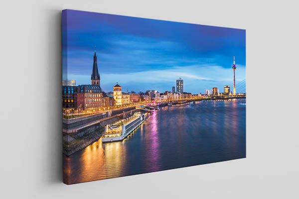 Leinwand | Skyline von Düsseldorf und der Rhein