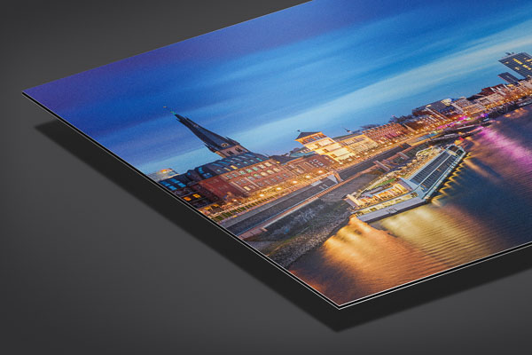 Alu-Dibond | Skyline von Düsseldorf und der Rhein
