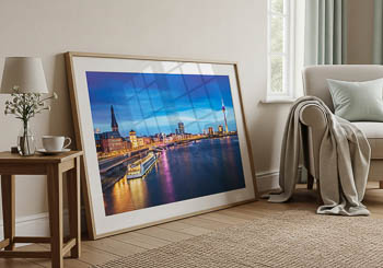 Wall Art | Skyline of Dusseldorf and the Rhine river