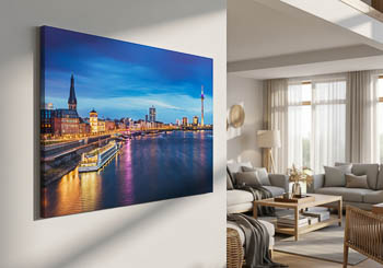 Wall Art | Skyline of Dusseldorf and the Rhine river