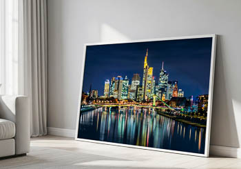 Wall Art | Night skyline of Frankfurt