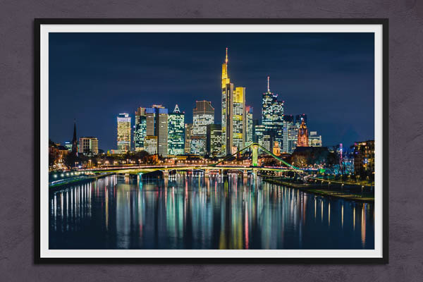 Poster / Kunstdruck | Nächtliche Skyline von Frankfurt