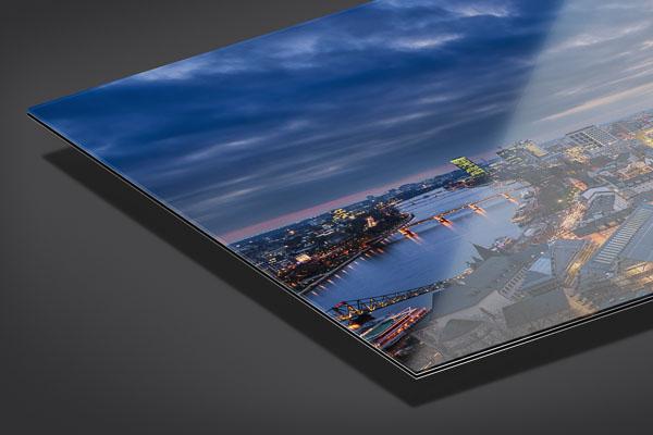 Acrylic Glass | Sunset skyline of Frankfurt