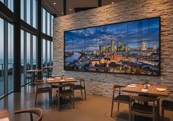 Wandbild | Skyline von Frankfurt zum Sonnenuntergang