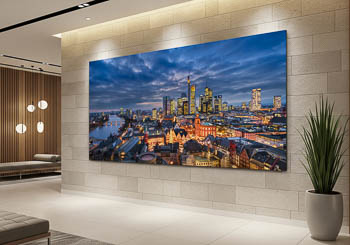 Wandbild | Skyline von Frankfurt zum Sonnenuntergang