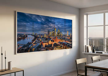 Wandbild | Skyline von Frankfurt zum Sonnenuntergang