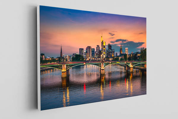 Leinwand | Skyline von Frankfurt zum Sonnenuntergang