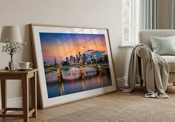 Wall Art | Sunset skyline of Frankfurt