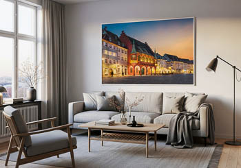 Wandbild | Sonnenuntergang auf dem Münsterplatz in Freiburg