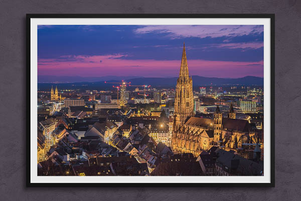 Poster / Kunstdruck | Freiburg bei Nacht