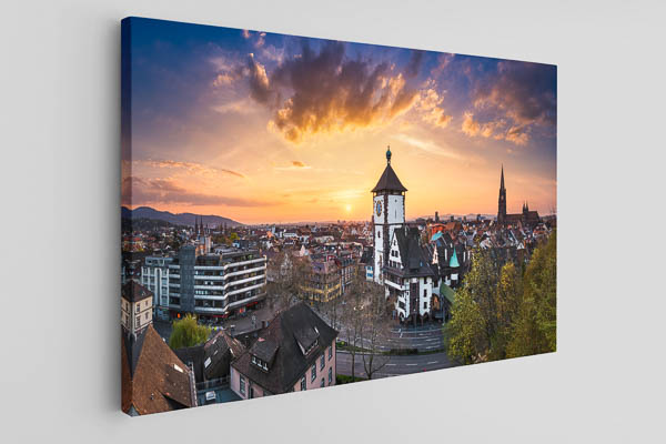 Canvas | Panorama of Freiburg during sunset