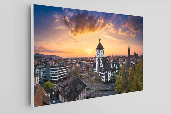Canvas | Panorama of Freiburg during sunset