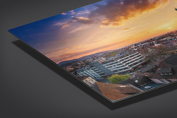 Metal Print | Panorama of Freiburg during sunset