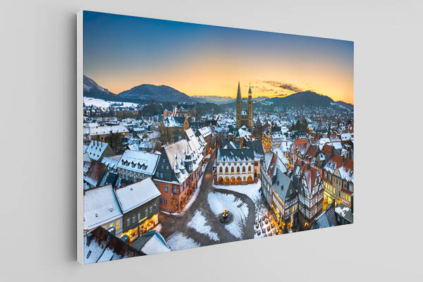 Leinwand | Winternacht Panorama von Goslar