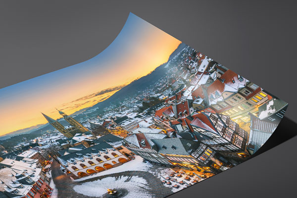 Kunstdruck / Poster | Winternacht Panorama von Goslar