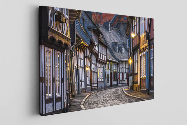 Leinwand | Altstadt von Goslar bei Nacht